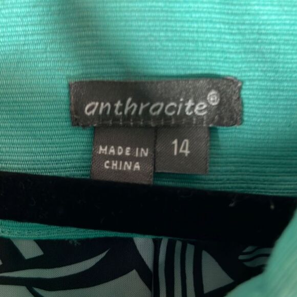 Anthracite Women’s Fully Lined Lightweight Coat w/Snakeskin Buttons. Turquoise. - Picture 5 of 12